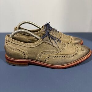 Allen Edmonds Neumok Wingtip Oxford Green Nubuck Shoes Men’s 9.5 D Dress Casual